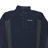 BERGHAUS Mens Navy Blue & Dark Grey Half Zip Outdoor Fleece S Polyester Blend
