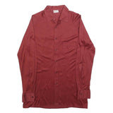 MAESTRO Mens Red Polyester Blend Shirt S Long Sleeve Classic Button Collar