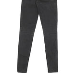 LEVI'S Womens Slim Black Denim Raw Zip Jeans W25 L29 Skinny Fit Casual