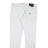 GUESS Mens White Regular Fit Straight Denim Jeans W36 L31 Zip Cotton Blend