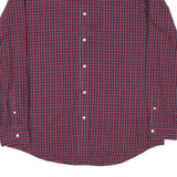 CHAPS Mens Red & Blue Check Shirt L Button-Down Collar Long Sleeve Cotton Blend