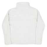 PATAGONIA Womens White Plain Polyester Blend Pullover Jumper L Button Neck