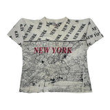 New York Tropics Single Stitch T-Shirt - XL White Cotton