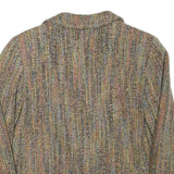 Womens Beige Wool Blend Button Jacket M Woven Classic Stylish Warm Wear