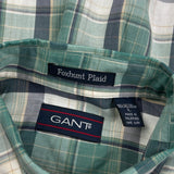 Gant Checked Short Sleeve Shirt - Large Green Cotton Blend