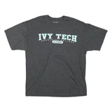 CHAMPION Mens Grey Ivy Tech Alumni Graphic T-Shirt L Short Sleeve Crew Neck