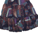 RED ROCK REFLECTIONS Womens Purple Abstract Print Flare Knee Length Cotton Blend