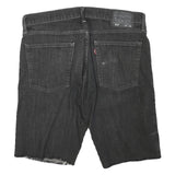 LEVI'S Mens Black Denim Cut-Off Shorts L W32 513 Style Casual Cotton Blend