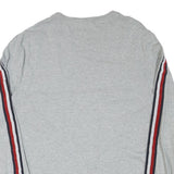 TOMMY HILFIGER Mens Grey & Red Long Sleeve Crew Neck Logo T-Shirt M