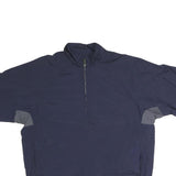 ADIDAS Mens Navy Blue Grey Lightweight Polyester Track Jacket M Zip Plain