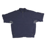 ADIDAS Mens Navy Blue Grey Lightweight Polyester Track Jacket M Zip Plain