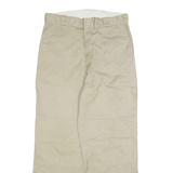 DICKIES Mens Cotton Blend Beige Relaxed Straight Trousers W34 L32 Workwear