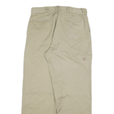 DICKIES Mens Cotton Blend Beige Relaxed Straight Trousers W34 L32 Workwear