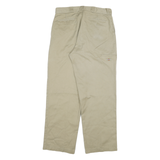 DICKIES Mens Cotton Blend Beige Relaxed Straight Trousers W34 L32 Workwear