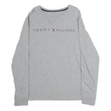 TOMMY HILFIGER Mens Grey Long Sleeve Crew Neck Logo Print T-Shirt M
