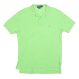 POLO RALPH LAUREN Mens Green Short Sleeve Plain M Cotton Blend Polo Shirt