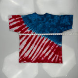 American Flag Design Liquid Blue T-Shirt - Large Blue Cotton