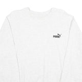 PUMA Mens White Crew Neck L Classic Cotton Sweatshirt Logo Pullover