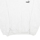 PUMA Mens White Crew Neck L Classic Cotton Sweatshirt Logo Pullover