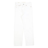 LEVI'S Womens White Regular Straight Denim Raw Hem W23 L23 Cotton Blend Button
