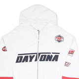 SUBDUED Mens White Daytona Racing Zip Hoodie XS Streetwear Jacket