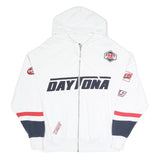 SUBDUED Mens White Daytona Racing Zip Hoodie XS Streetwear Jacket
