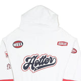 SUBDUED Mens White Daytona Racing Zip Hoodie XS Streetwear Jacket