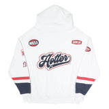 SUBDUED Mens White Daytona Racing Zip Hoodie XS Streetwear Jacket