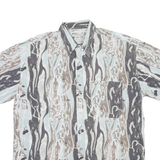 VINCI TRADITION Mens Blue & Brown Abstract Pattern Cotton Blend Shirt XL