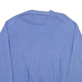 TOMMY HILFIGER Mens Blue Cotton Blend Plain V-Neck Basic Knit XL Jumper
