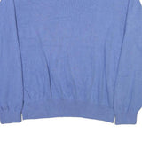 TOMMY HILFIGER Mens Blue Cotton Blend Plain V-Neck Basic Knit XL Jumper