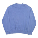 TOMMY HILFIGER Mens Blue Cotton Blend Plain V-Neck Basic Knit XL Jumper