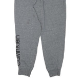 CALVIN KLEIN Mens Joggers Grey S W30 L27 Cotton Blend Slim Tapered Logo Print