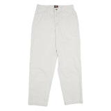 RIDERS Womens Classic White Cotton Trousers W28 L28 Zip Closure Relaxed Fit