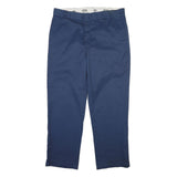 DICKIES Mens Cotton Navy Classic Regular Trousers W40 L32 Workwear Button