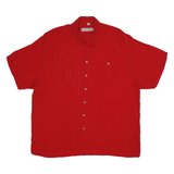 JACOBY AND HUBER Mens Red Rayon Shirt M Casual Short Sleeve Button Pocket