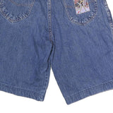 Mens Denim Blue Shorts L W30 Sport Patch Casual Cotton Comfortable Relaxed Fit