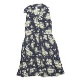 YOUNG CANDA Girls Navy Blue Floral Viscose Dress Sleeveless Midi L