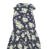 YOUNG CANDA Girls Navy Blue Floral Viscose Dress Sleeveless Midi L