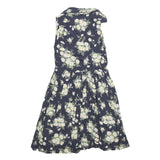 YOUNG CANDA Girls Navy Blue Floral Viscose Dress Sleeveless Midi L
