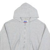 CHAMPION Womens Grey Zip Up Hoodie M Casual Cotton Blend Sweatshirt