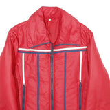 NYLSUISSE Womens Red Zip Jacket UK 10 Polyamide Plain Retro Style