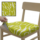 Anyseat Chair Cover Gold and White Crack Linear Design Stretch Seat Cover for Home Dinning Kitchen Washable Removable