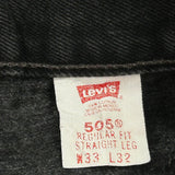 505 Levis Jeans - 32W 30L Black Cotton