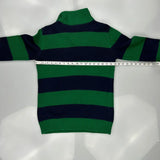 Polo By Ralph Lauren Striped 1/4 Zip - Medium Green Cotton