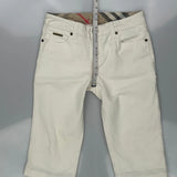 Burberry London Denim Shorts - Small White Cotton