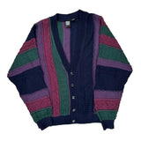 Jed Striped Cardigan - XL Multicoloured Acrylic Blend