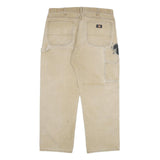 DICKIES Mens Jeans Beige Regular Straight Denim W36 L30 Workwear Durable