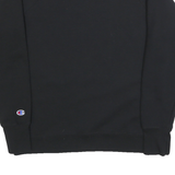 CHAMPION Womens Black Cotton Blend Crew Neck L Sweatshirt Logo Print Casual