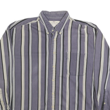 COTTON MILL Mens Blue & White Striped Shirt XL Button-Down Collar Casual